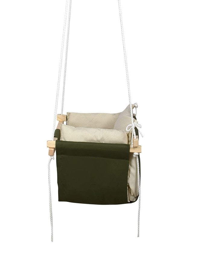 DARKZONE Swing for Kids | jhula for Kids | jhula for Baby | Baby Swing Hanging Indoor Outdoor | Baby Garden Swing with 2 Pillows (Light Green) - Image 2